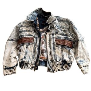 Vintage Horizon Denim Jacket – Warm | Genuine Leather Trim (Toddler)